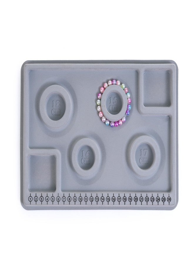 ambitieux Jewelry Beading Design Board - Grey Silicone Bead Tray with Storage Wells & Numbered Groove for Necklace & Bracelet Making (Bracelet Board) - Image 1
